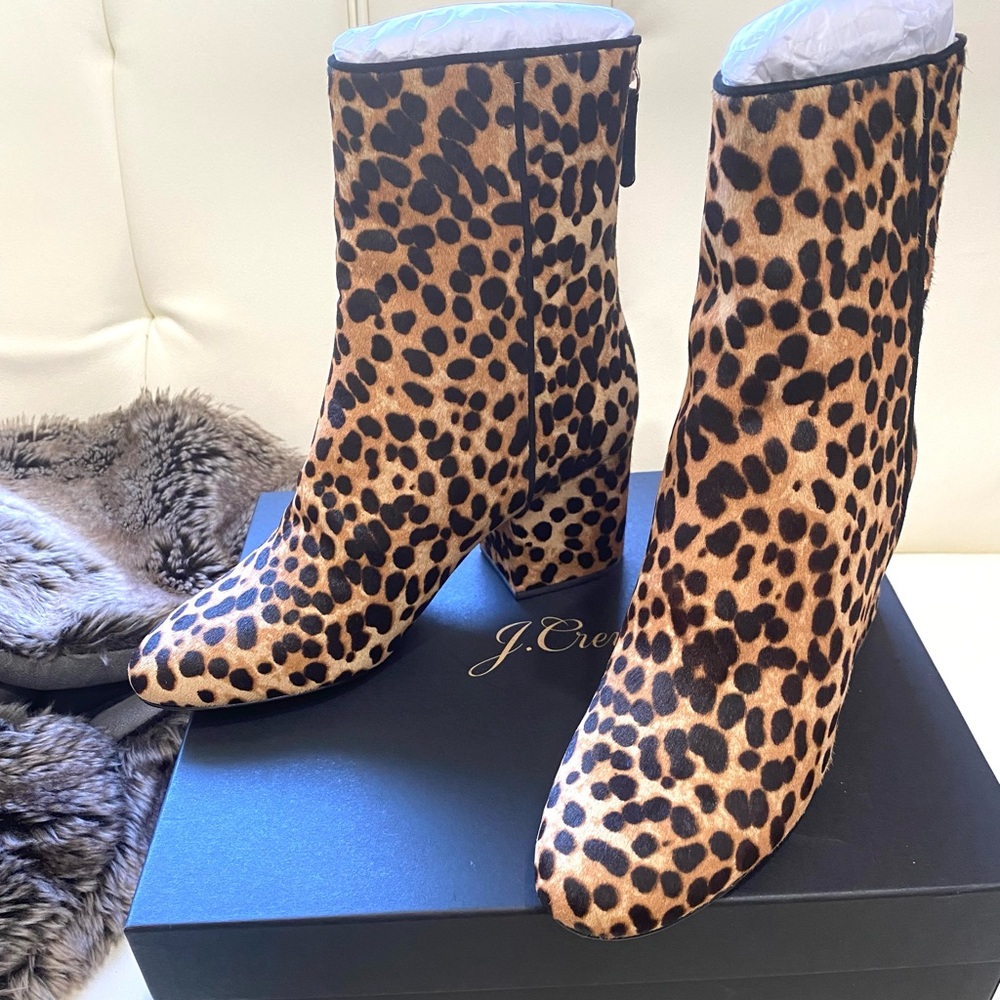 J.crew leopard ankle boots